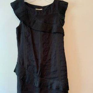 NWT Frock by Tracy Reese Little Black Pleated Dress Cocktail Silk Blend Side 6